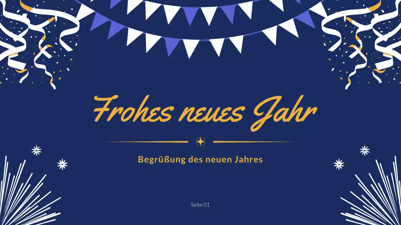 Navy Festliche Neujahrs-Rückblicks-Präsentation