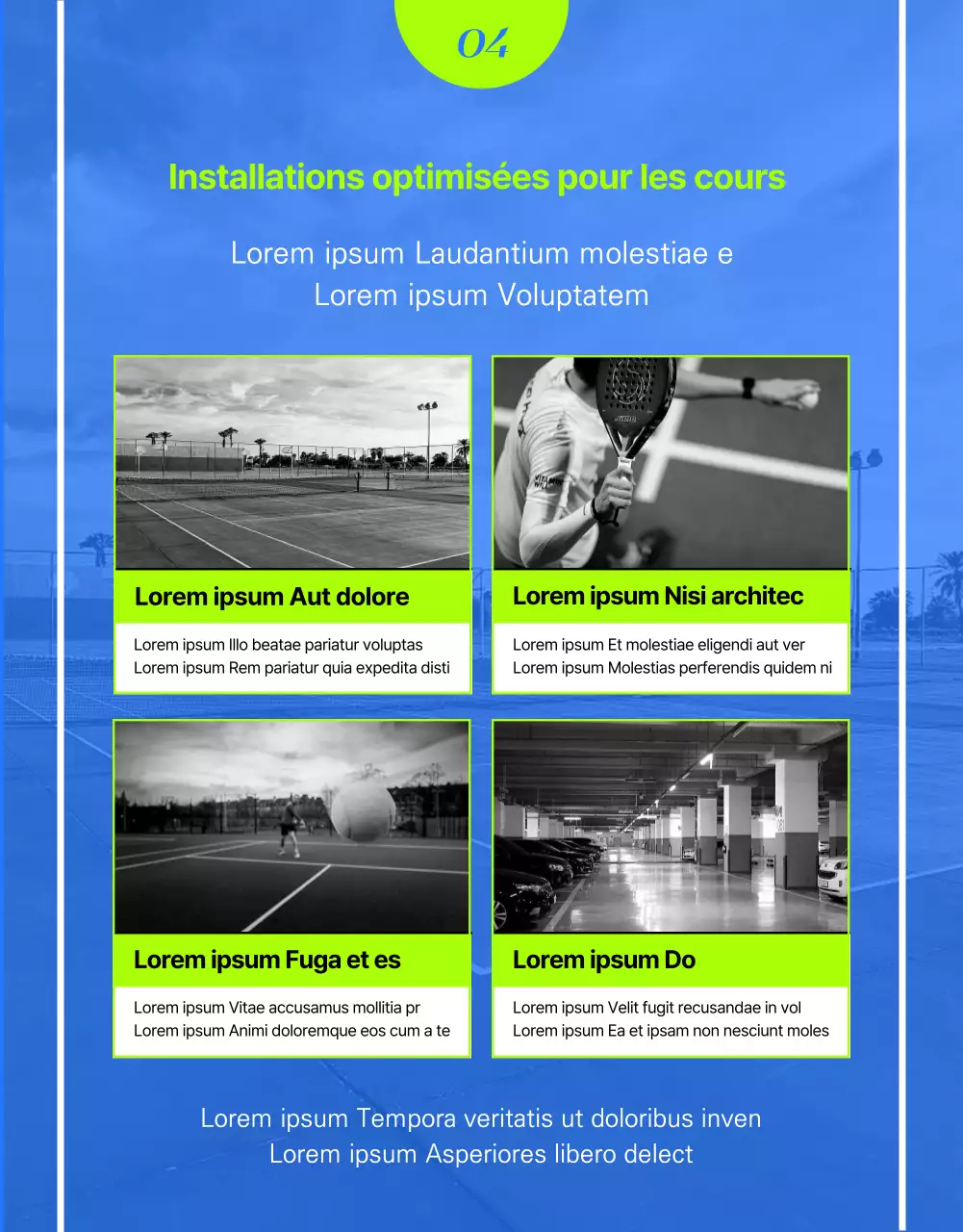 Leçons de tennis d'une journée en bleu et couleurs néon Billet d'expérience d'une journée Leçon 1:1 Santé et Fitness MyTennis Academy