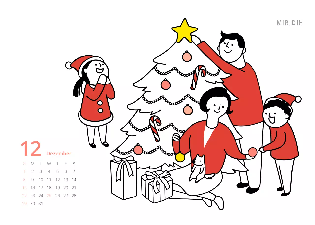 Mehrfarbiger Bildkalender