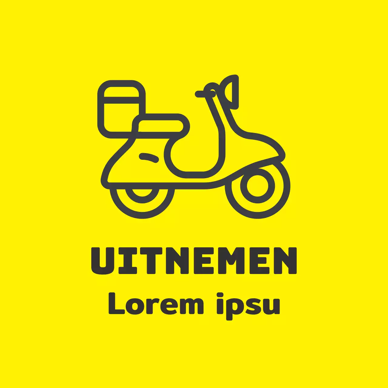 Geel zwart geïllustreerd in-store packable label