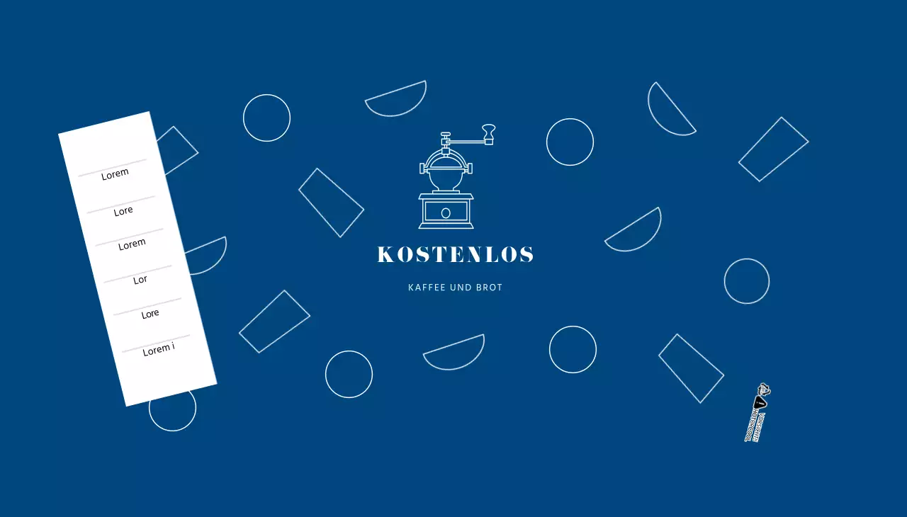 Moderne Café-Pappbecher mit blauem geometrischem Muster