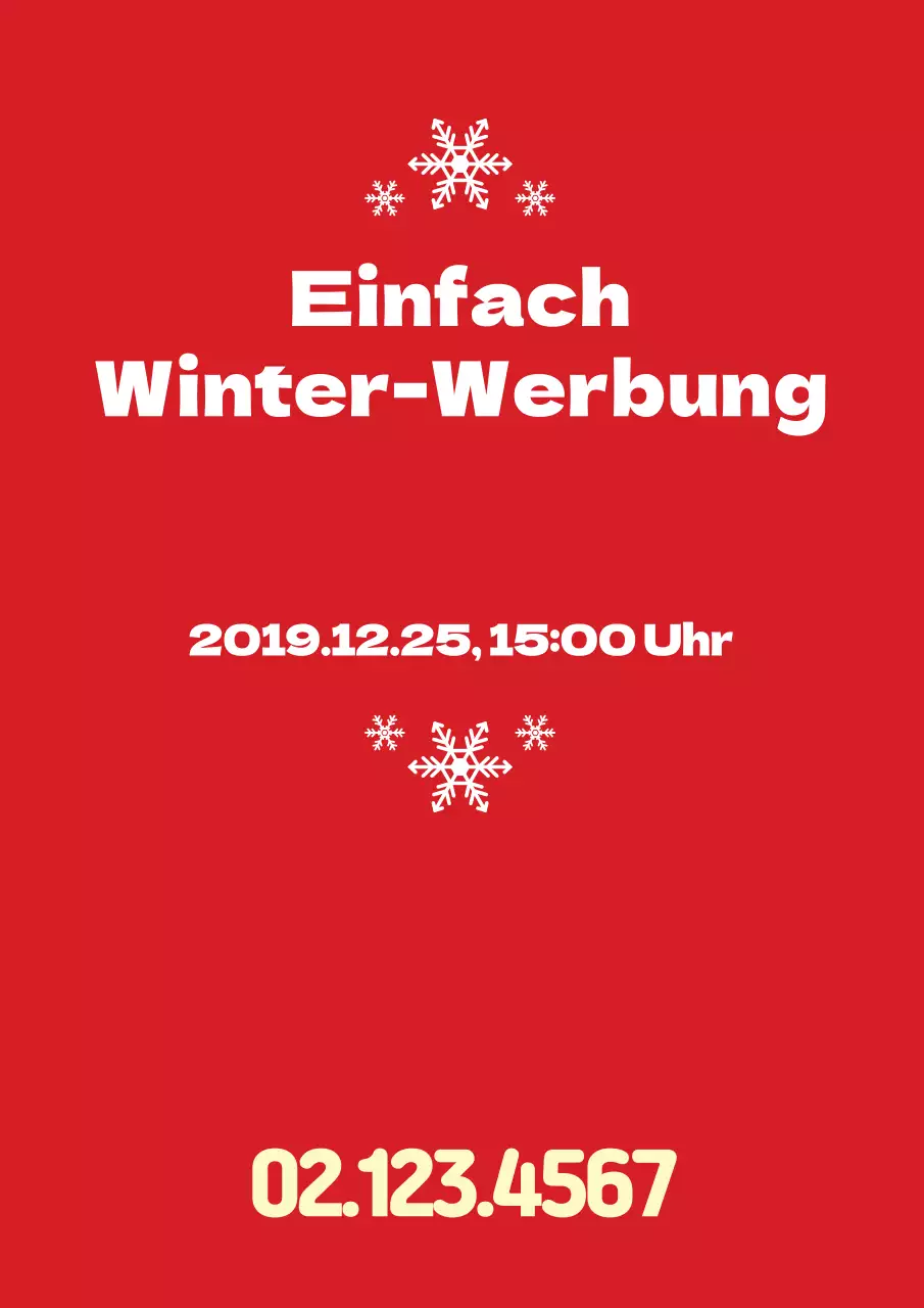 Einfaches rotes vertikales Winter-Werbeplakat