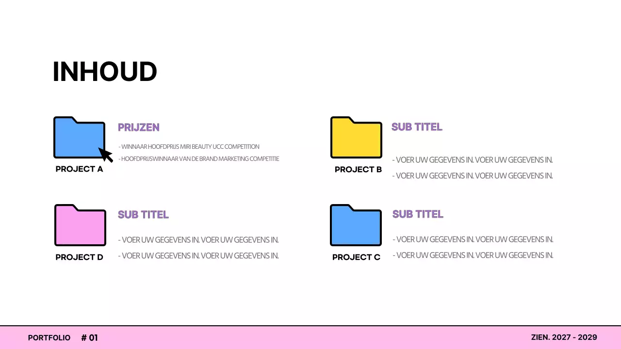 Portfolio met kleurrijke concepten voor computerschermen