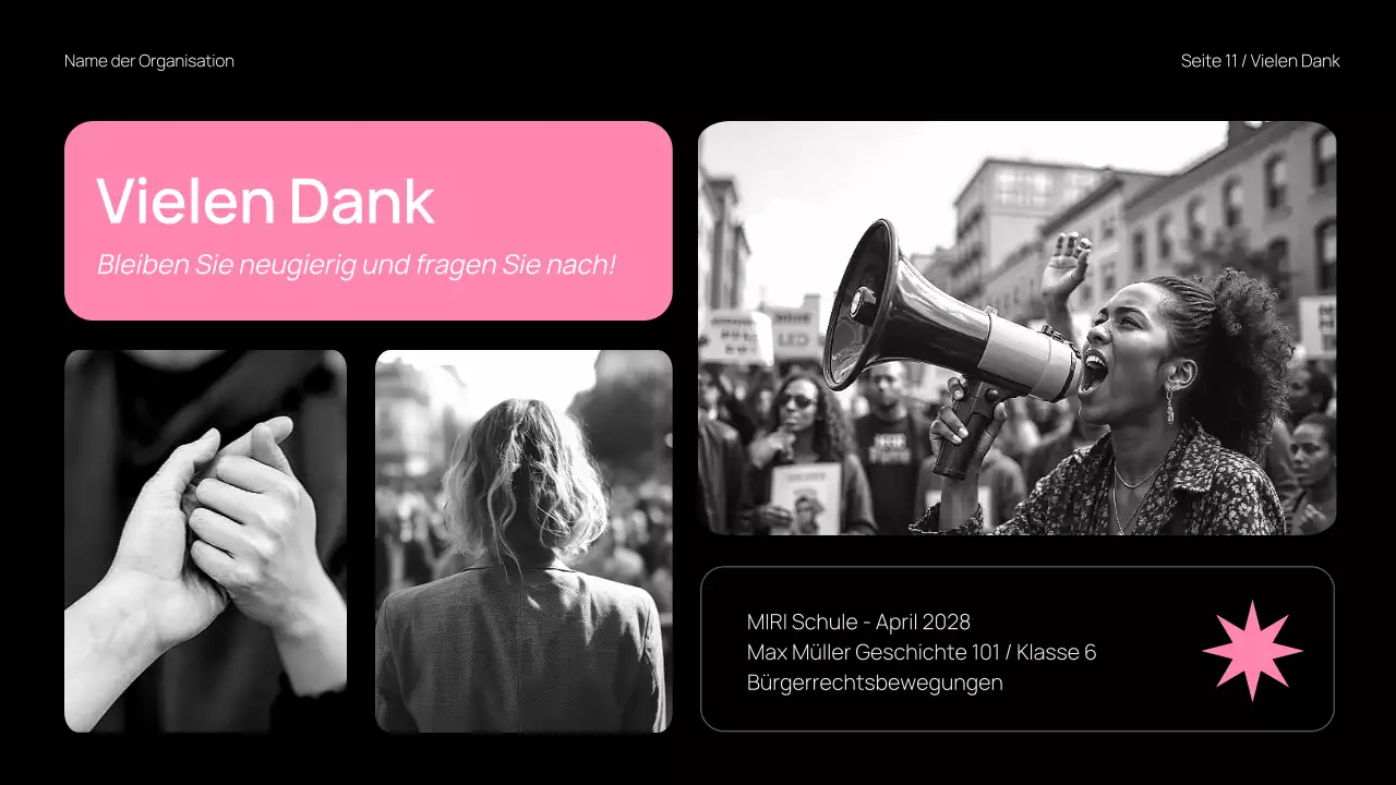 Trendige und mutige Präsentation von Unterrichtsmaterial