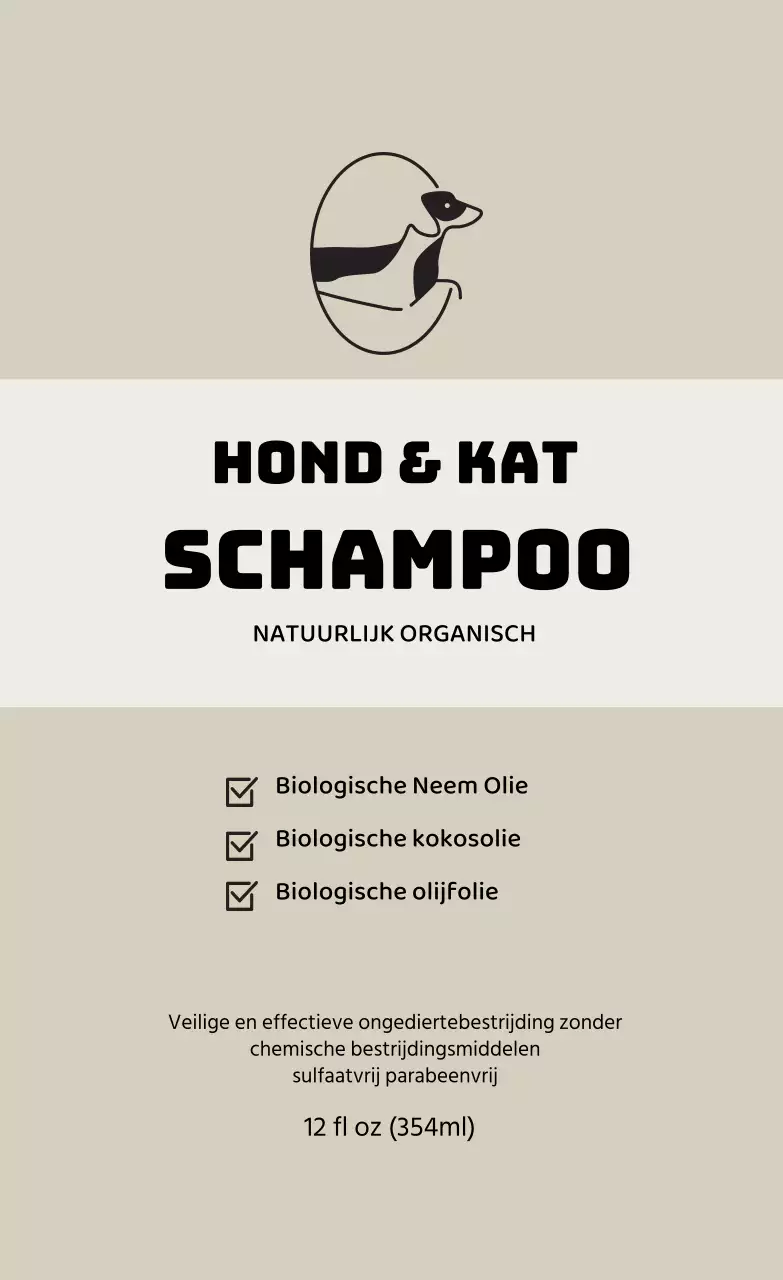 Beige logo net dierenlabel