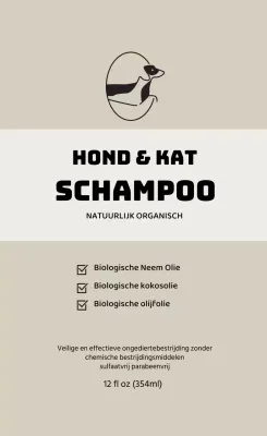 Beige logo net dierenlabel