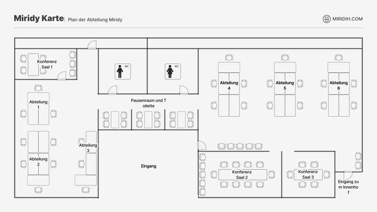 Weißer und schwarzer Sitzplan mit einfachem Konzept
