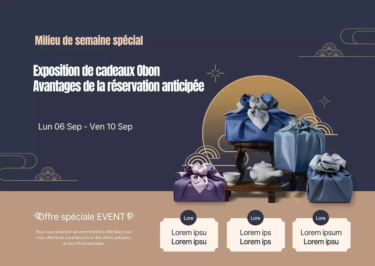 Chuseok gift horizontal poster in navy