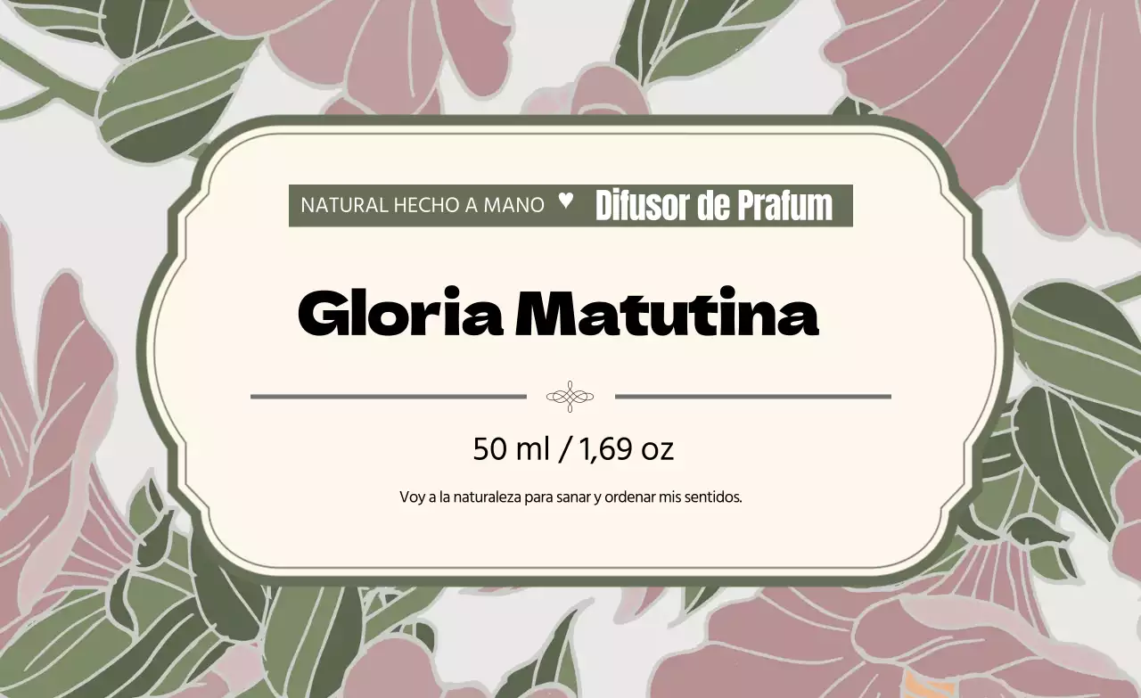 Etiqueta de perfume vintage con ilustración verde