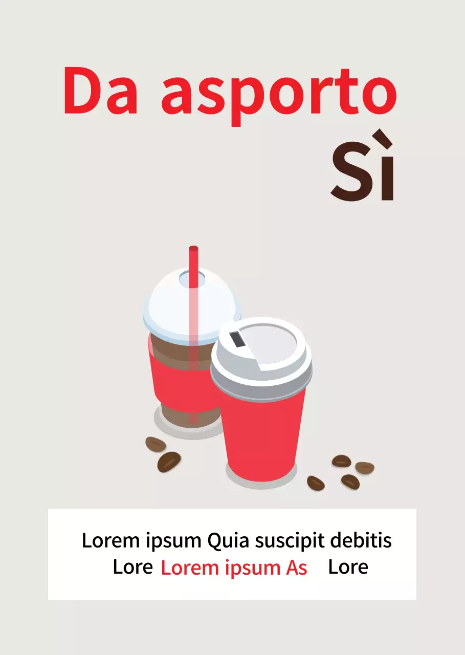 Grigio rosso illustrazione coronavirus caffè takeaway