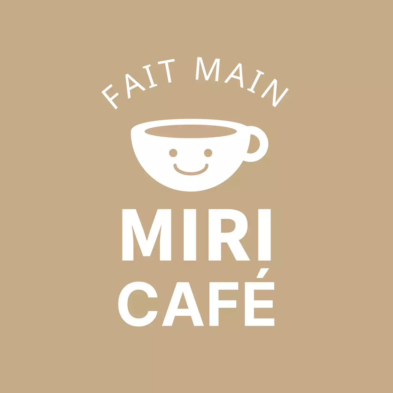 Icône beige simple étiquette de café