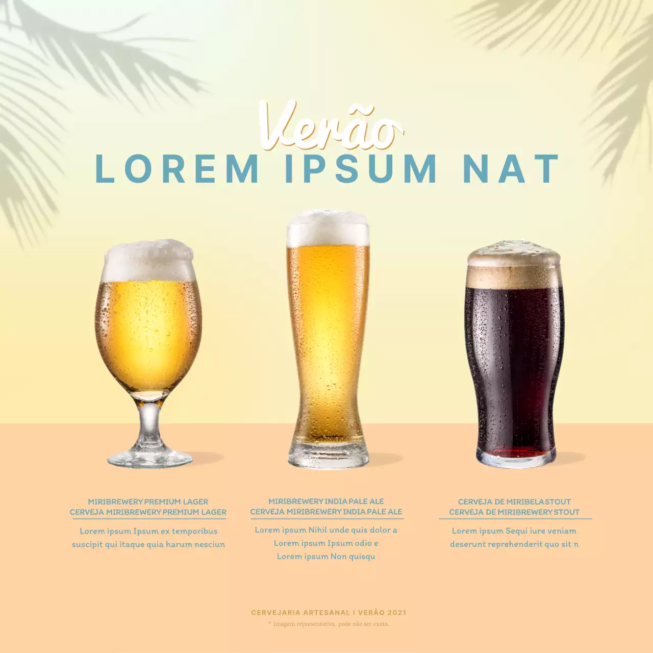 Estandarte quadrado simples de cerveja artesanal