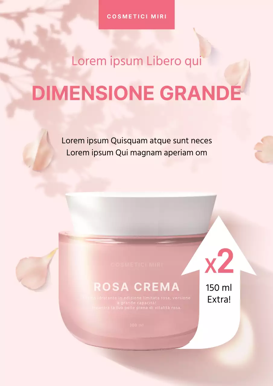 Poster promozionale per il lancio di cosmetici per un marchio di bellezza chic in rosa