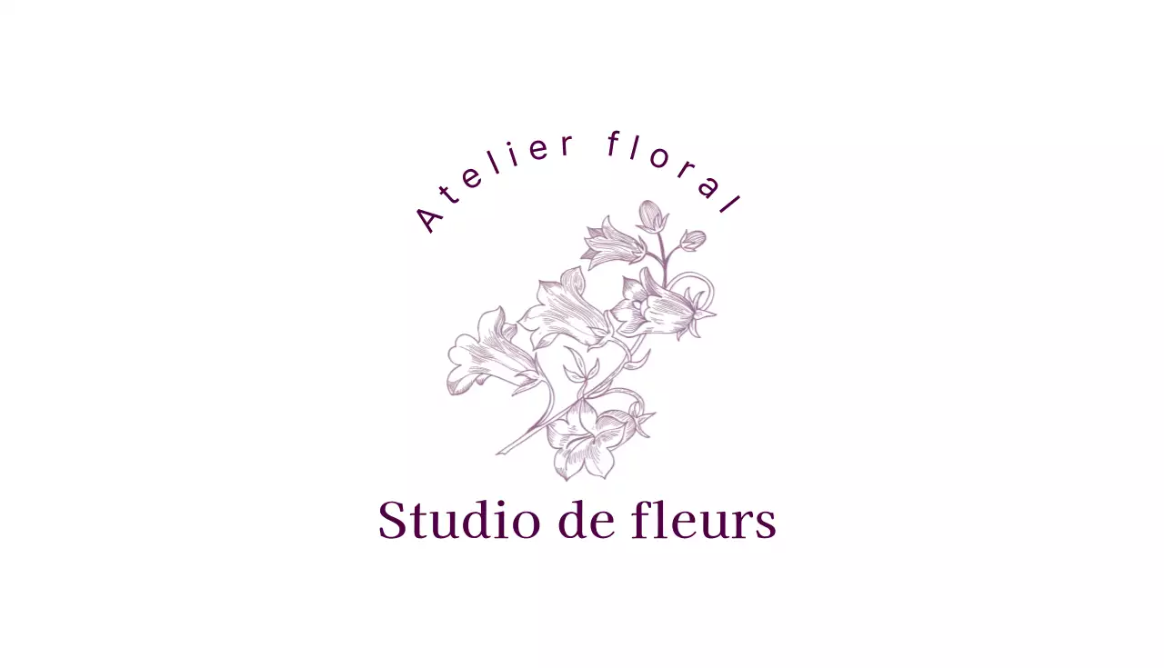 Carte de visite du Studio des fleurs illustrées en violet