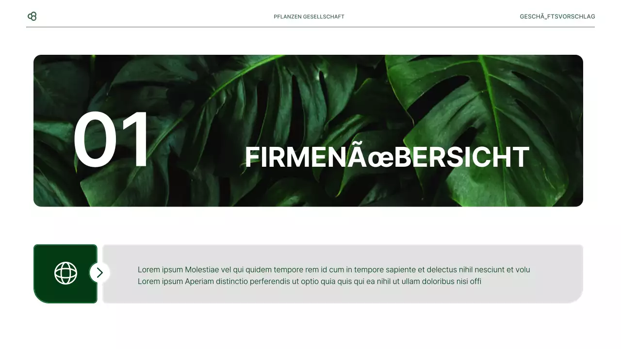 Business Business Vorschlag in weiß und grün natürlichen Blatt Konzept