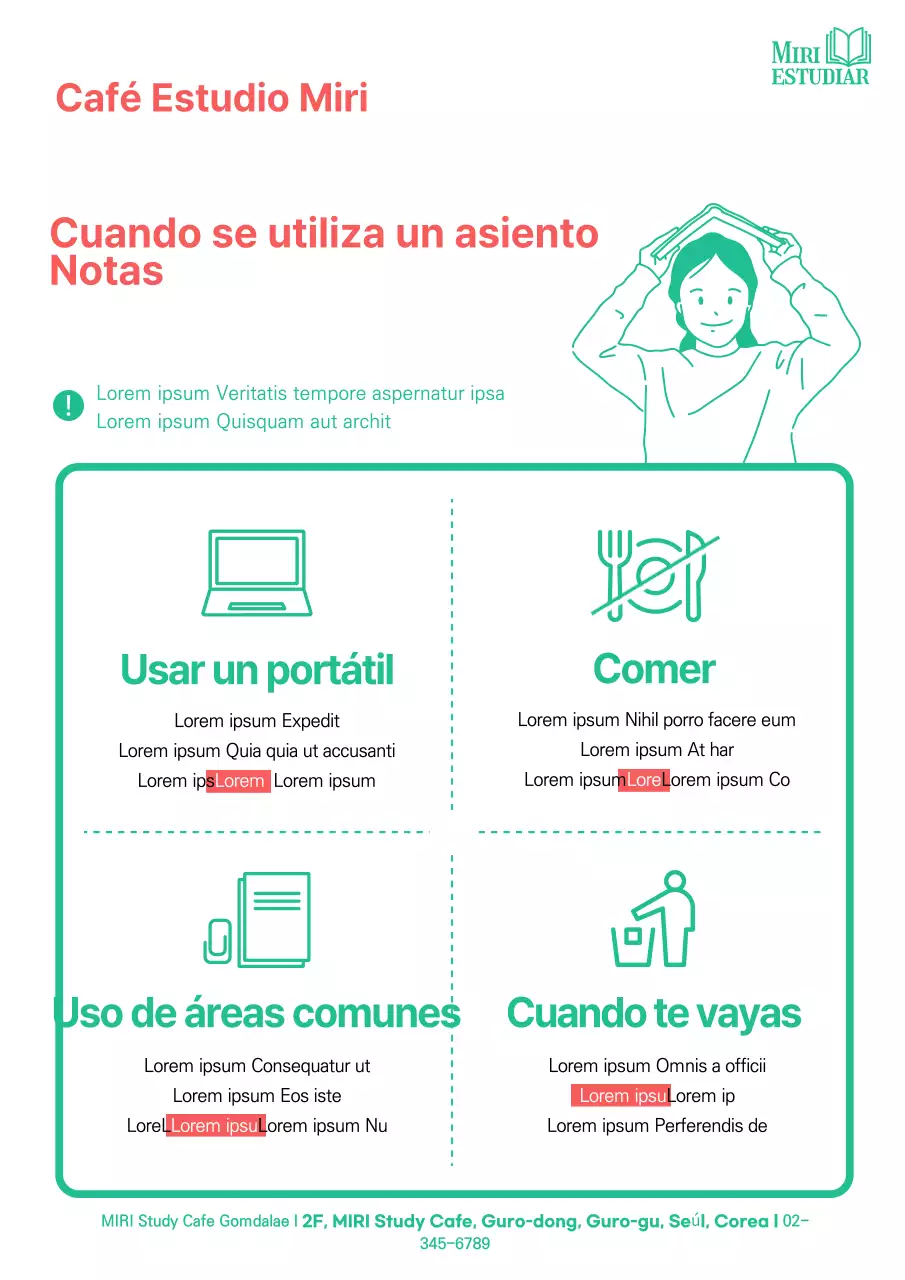 Pautas sencillas para los asientos rojos y verdes