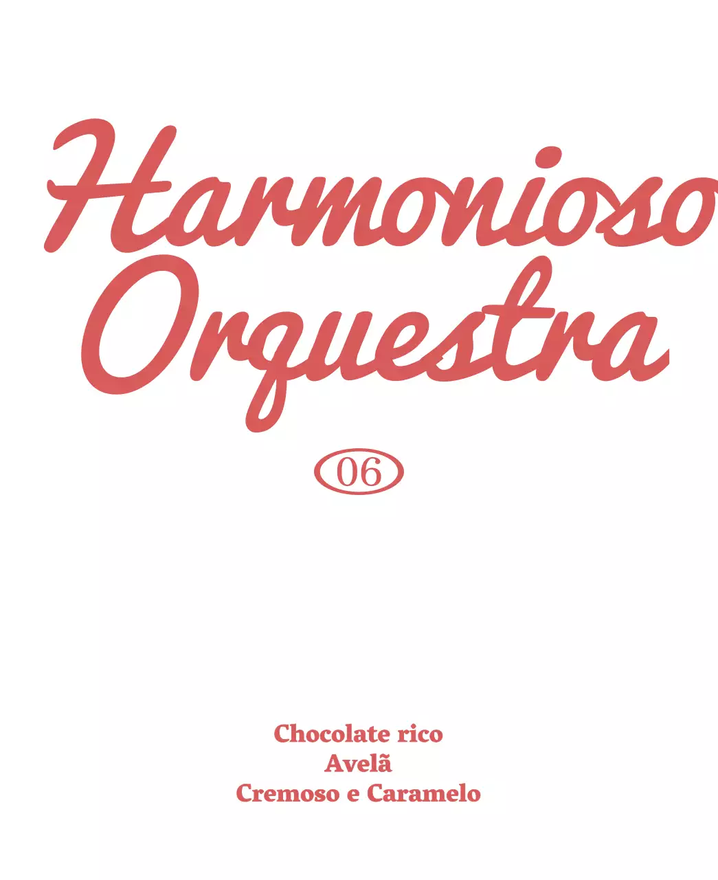 Café com toques de cursivo vermelho e branco