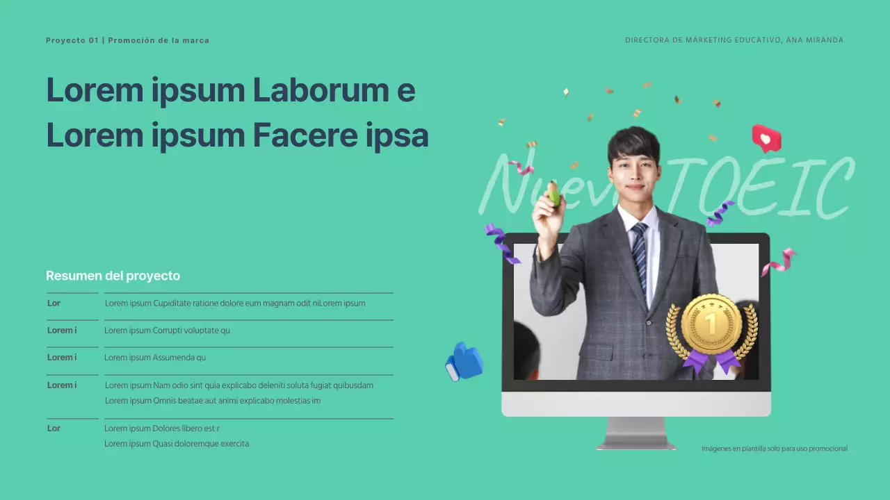 Cartera de vendedor sencilla con imágenes 3D de menta y azul marino