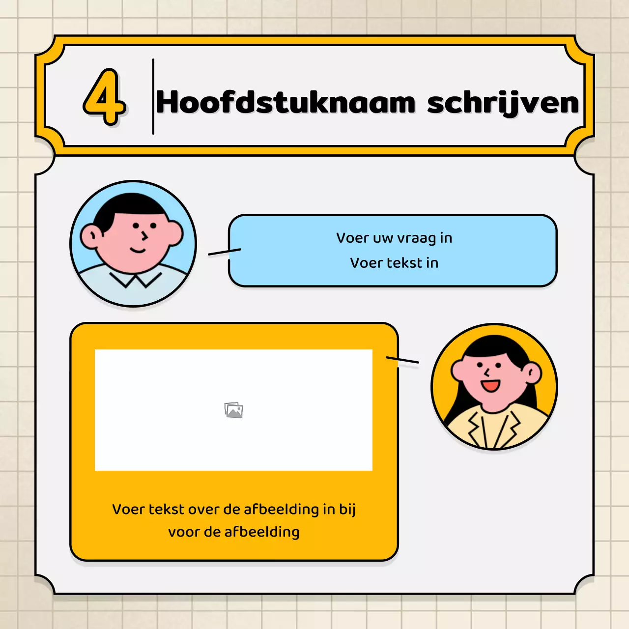 Lichtblauwe en gele tekstballonnen en schattige illustratiestijl