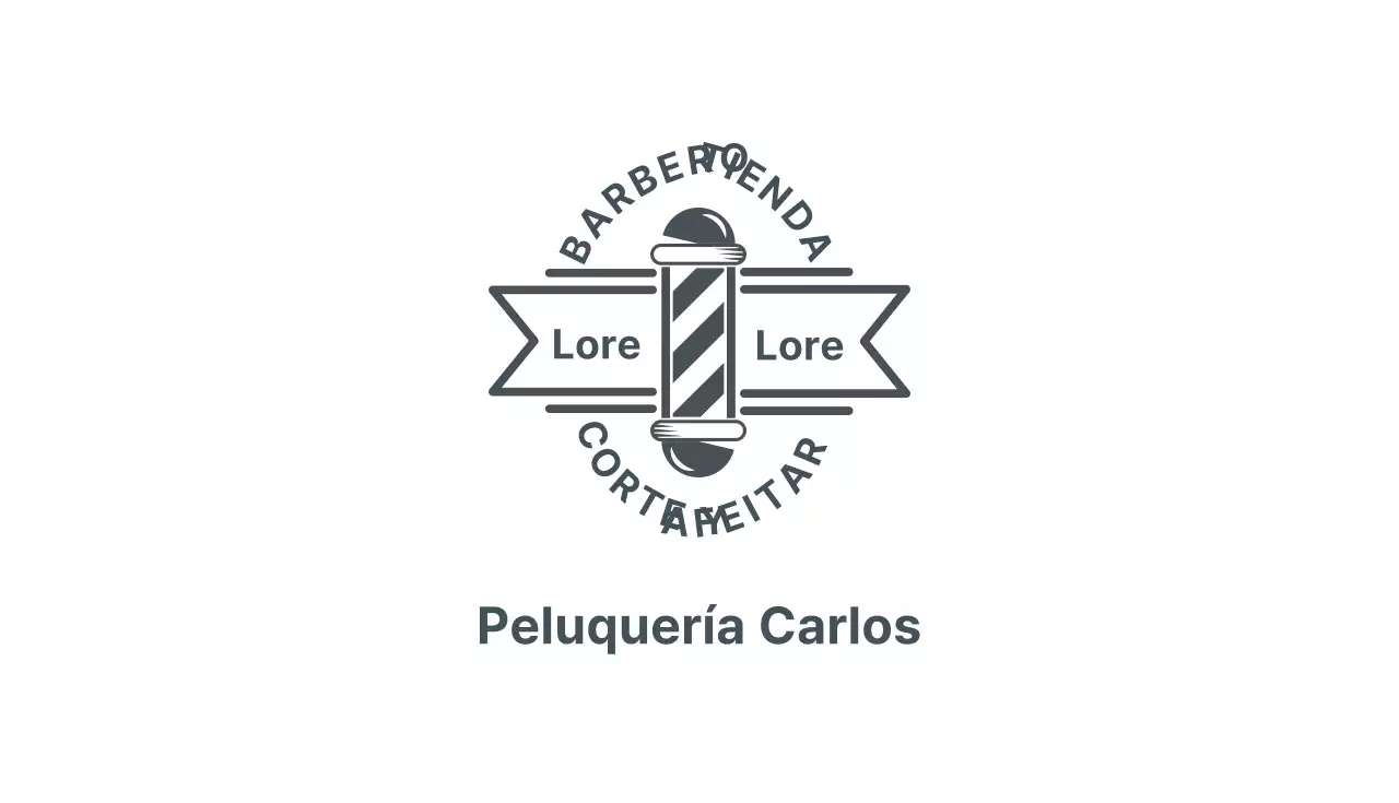 Tarjeta de visita para salón de belleza con logotipo retro gris