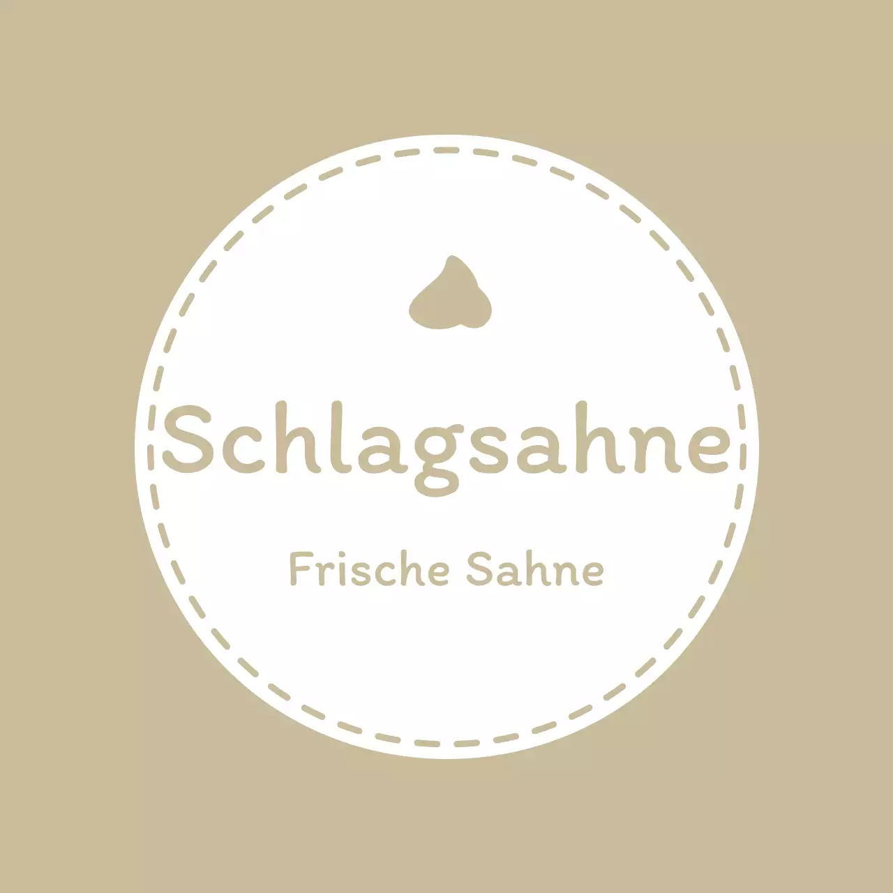 Ein beigefarbenes, sentimentales Cafe-Etikett