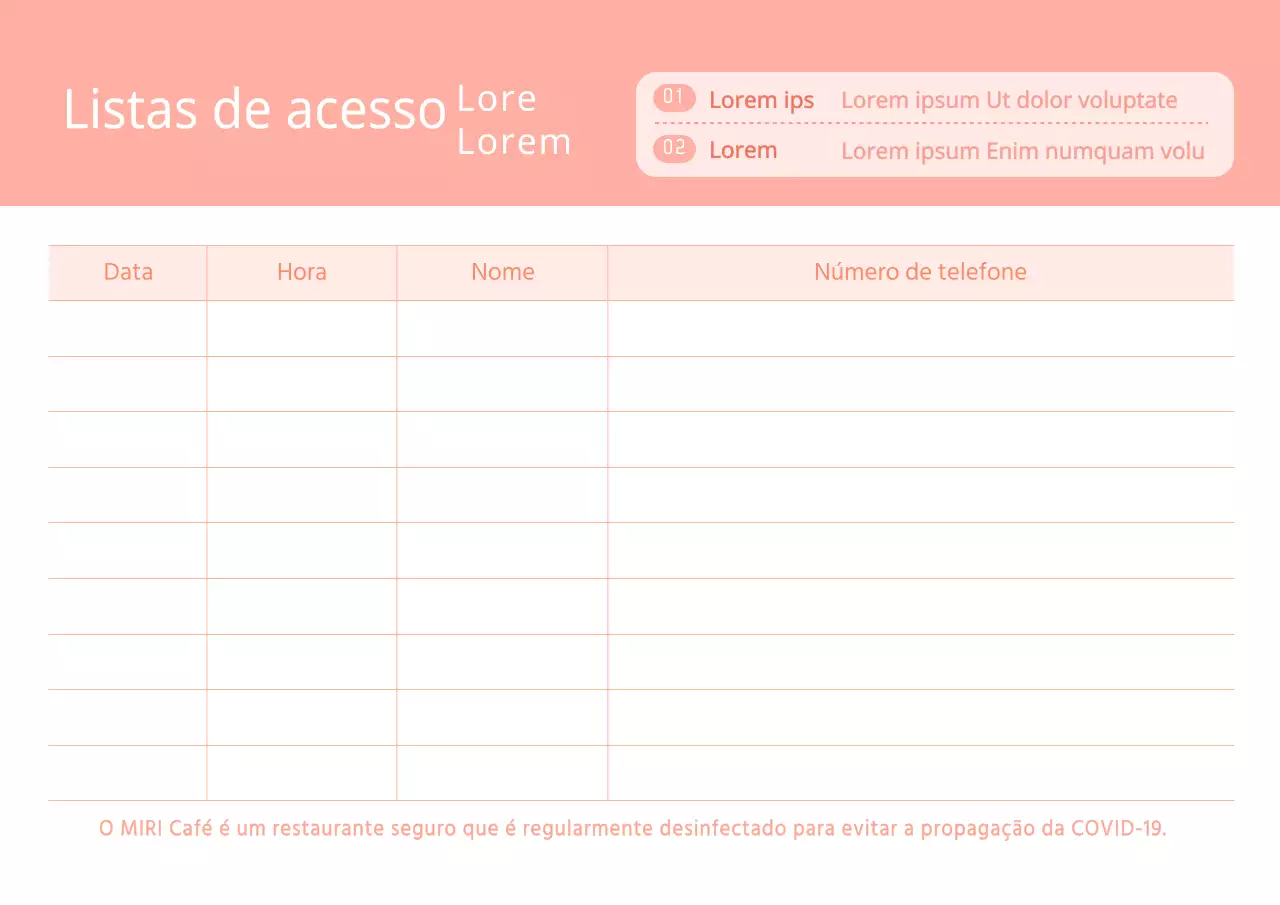 Lista de convidados cor-de-rosa, estilo simples corona
