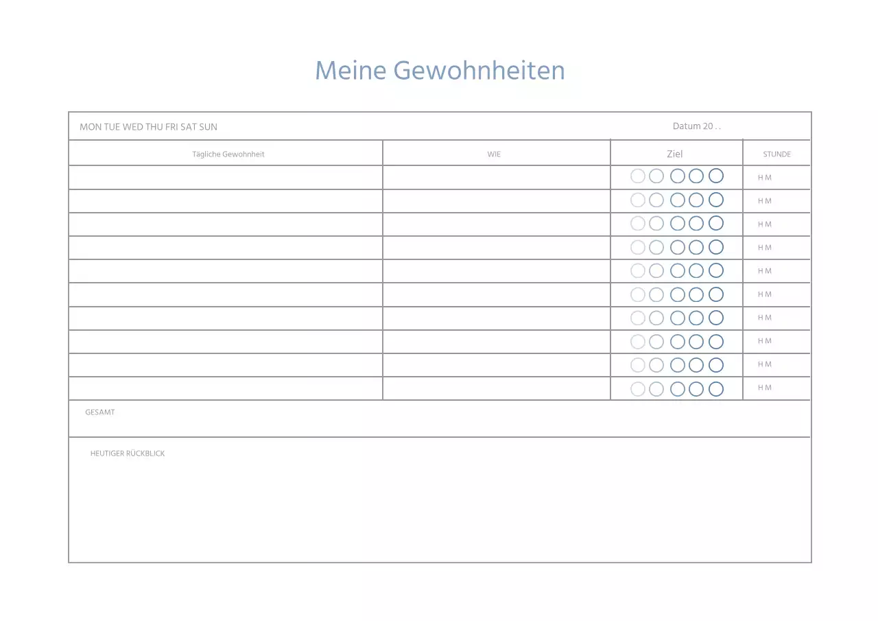Blue Lines Einfacher Planer