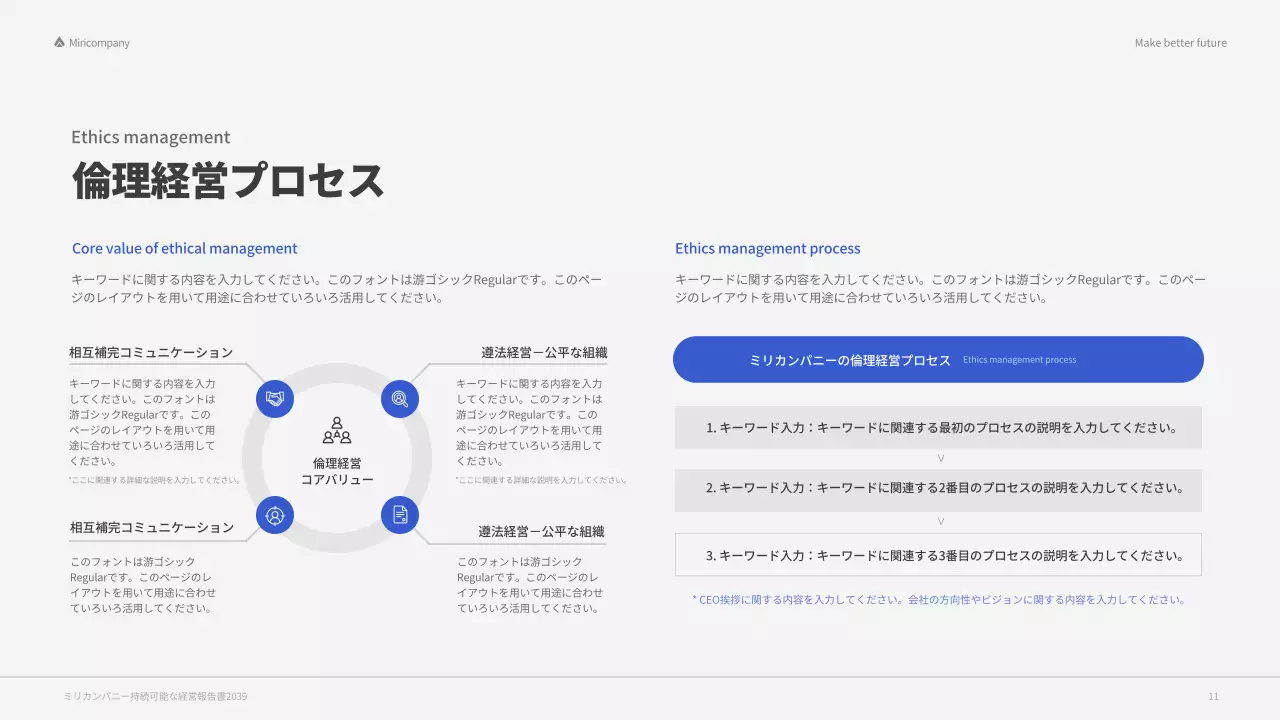 赤色のカラフルなコンセプトの企業ESGレポート。