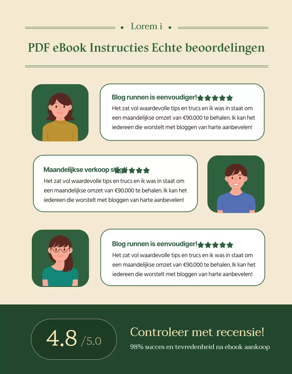Een schone, groene ebookpagina