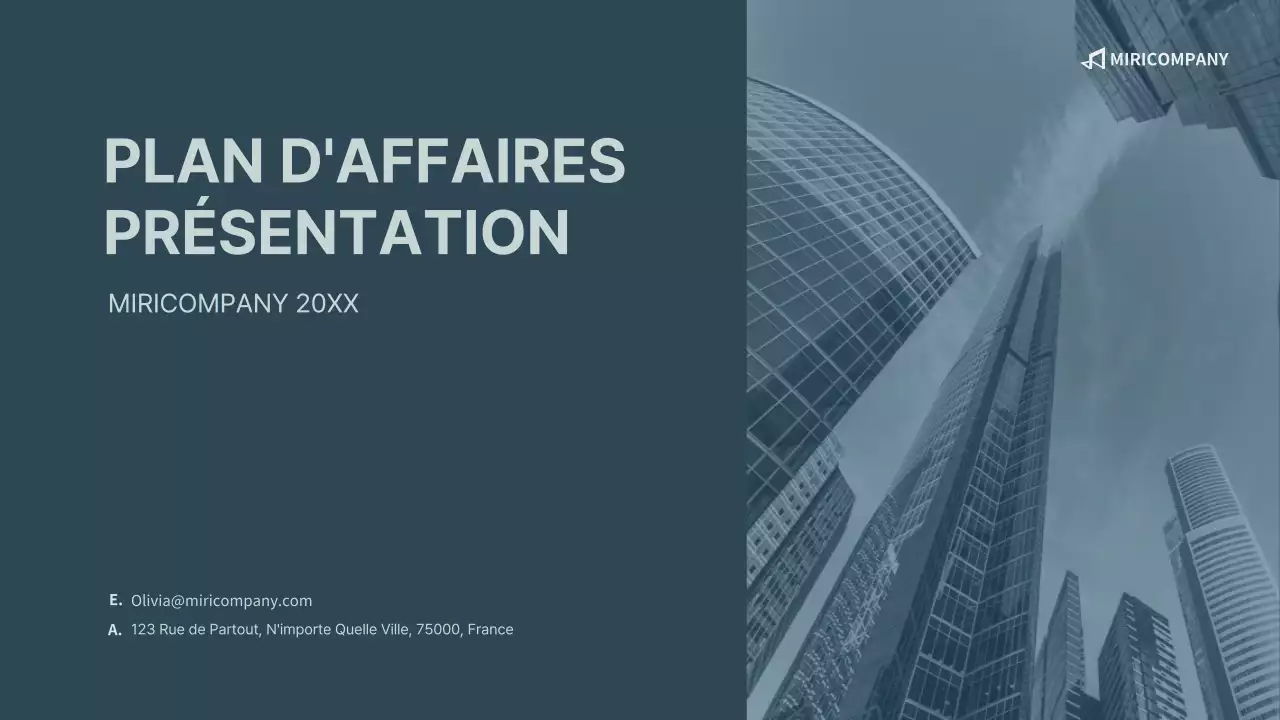 Présentation du plan d'affaires de l'entreprise dans la marine