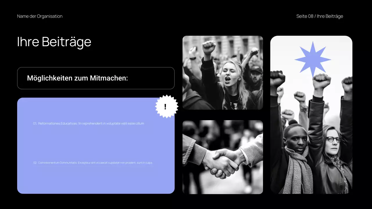 Trendige und mutige Präsentation von Unterrichtsmaterial