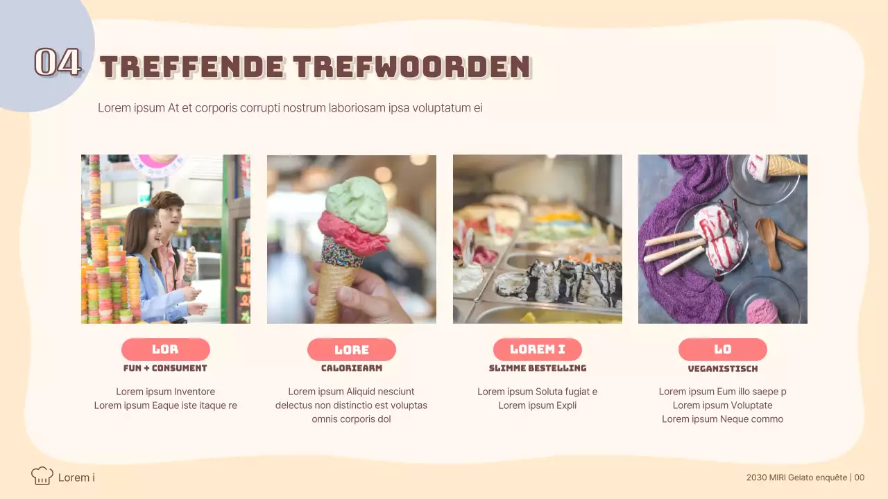 De trend naar pastelkleurige gelato analyseren Consumentenenquêtes