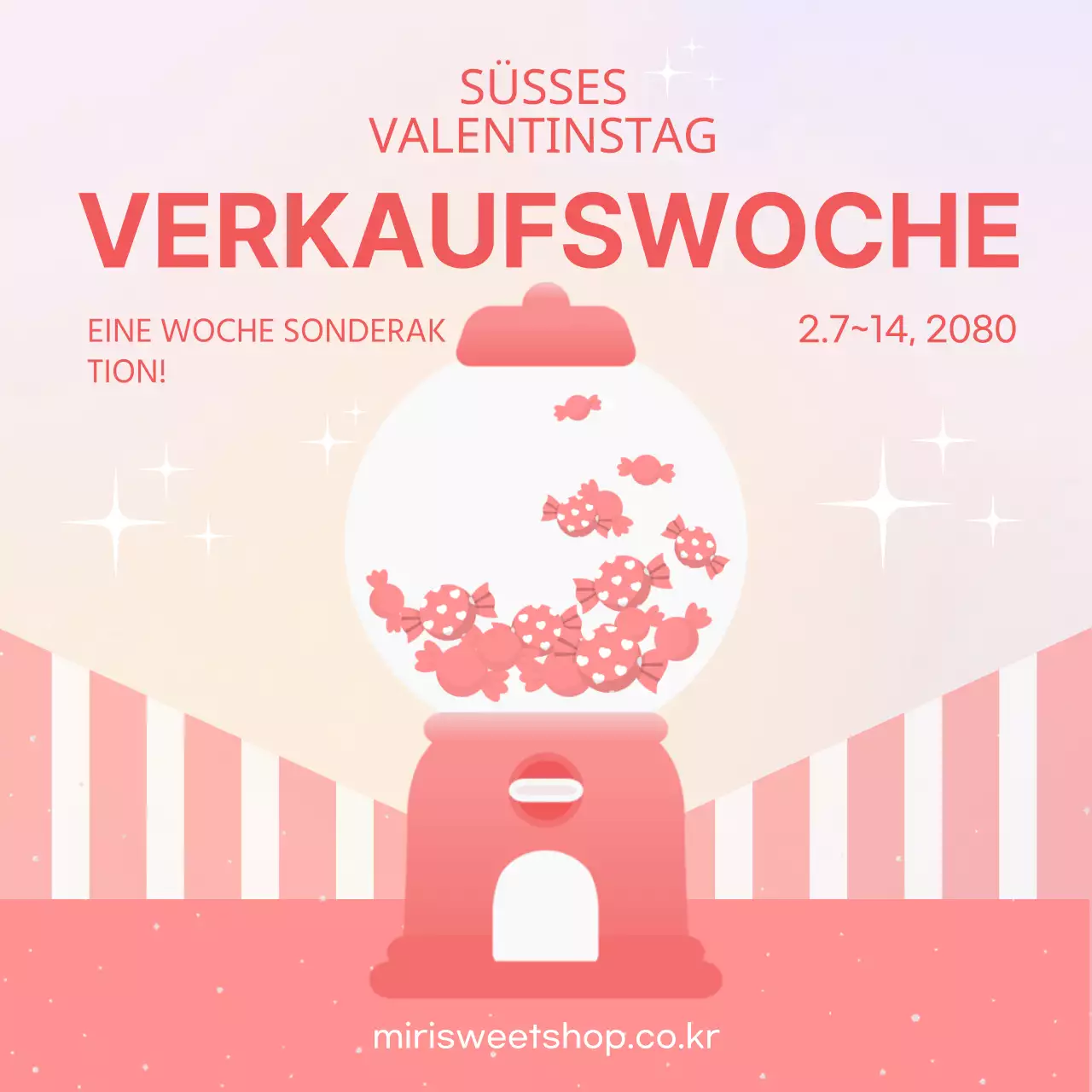 Veranstaltung zum Weißen Tag mit einem Konzept für einen rosa und beigen Süßigkeitenautomaten