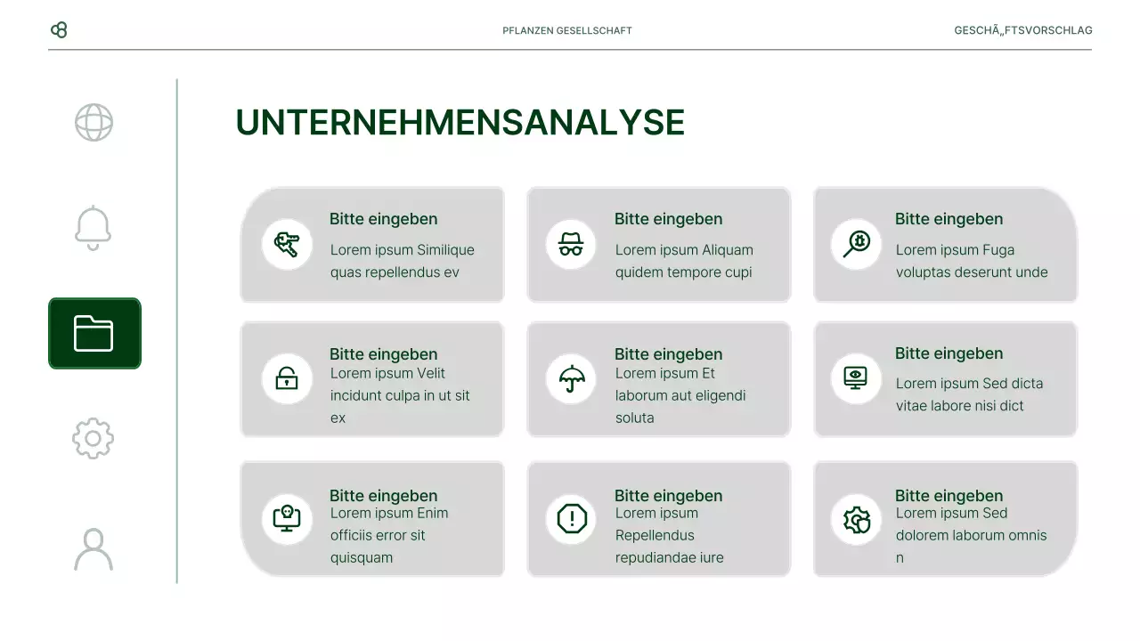 Business Business Vorschlag in weiß und grün natürlichen Blatt Konzept