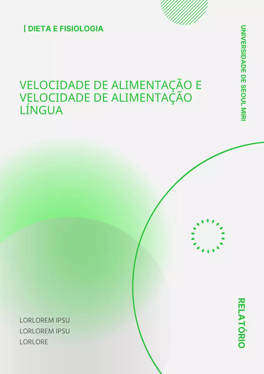 Capa de relatório limpa com gradiente verde e formas geométricas
