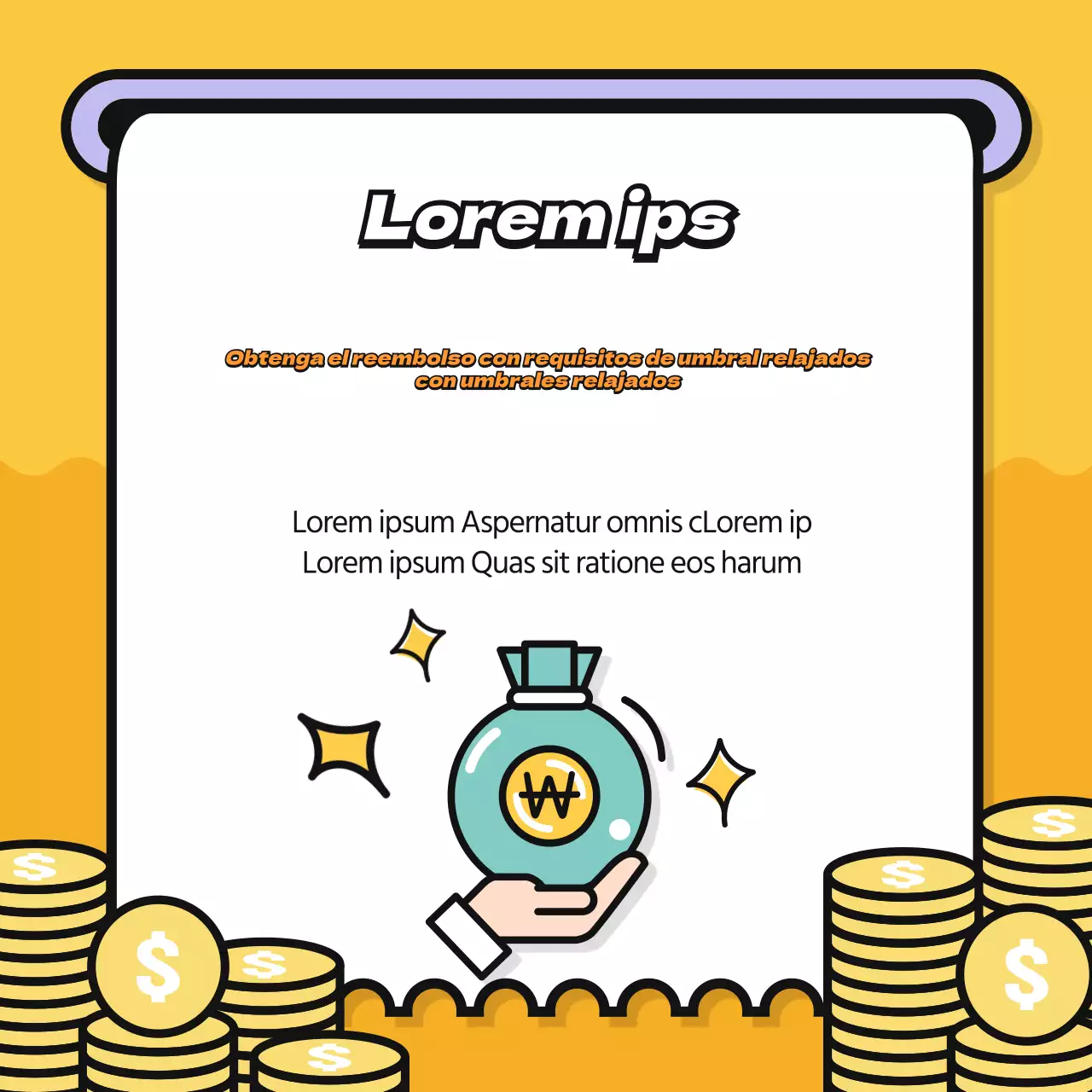 Recibo con fondo amarillo tarjeta de liquidación de fin de añonoticias