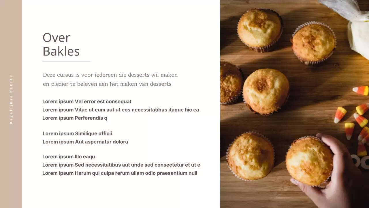 Voorstel voor een eendaagse bakles in beige