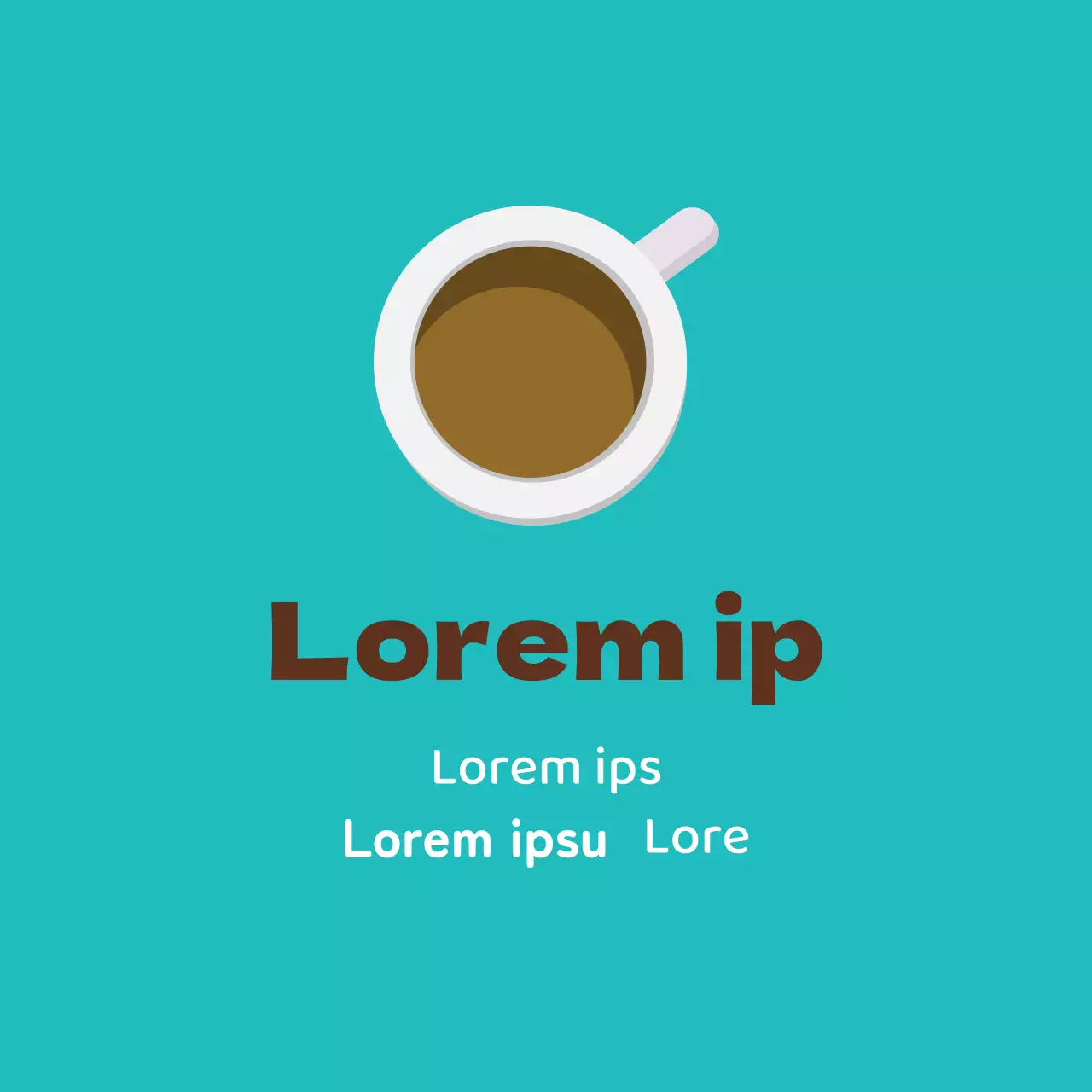 Étiquette d'emballage de café illustrée brun menthe