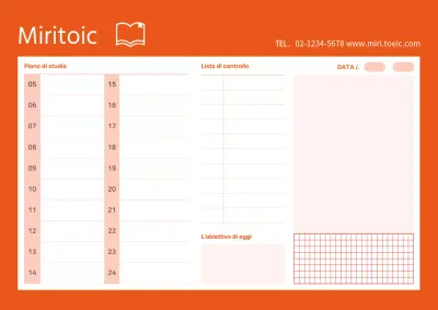 Agenda di studio concettuale semplice in arancione