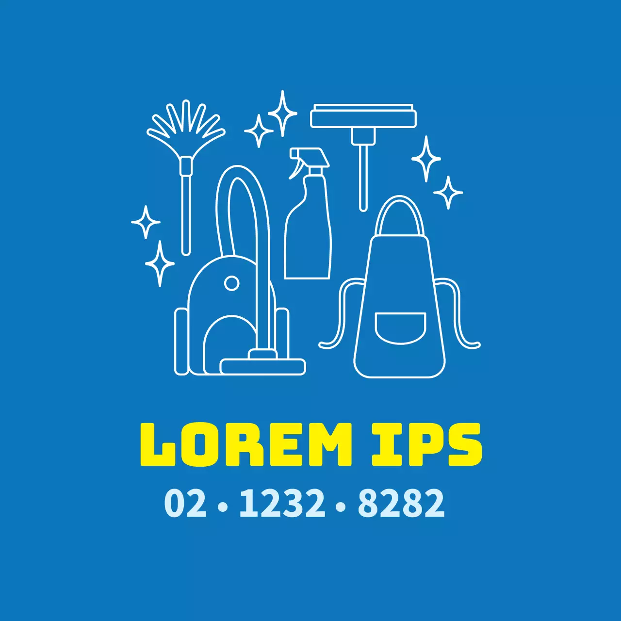 Paarse illustratie om een opgeruimde schoonmaakdienst te promoten