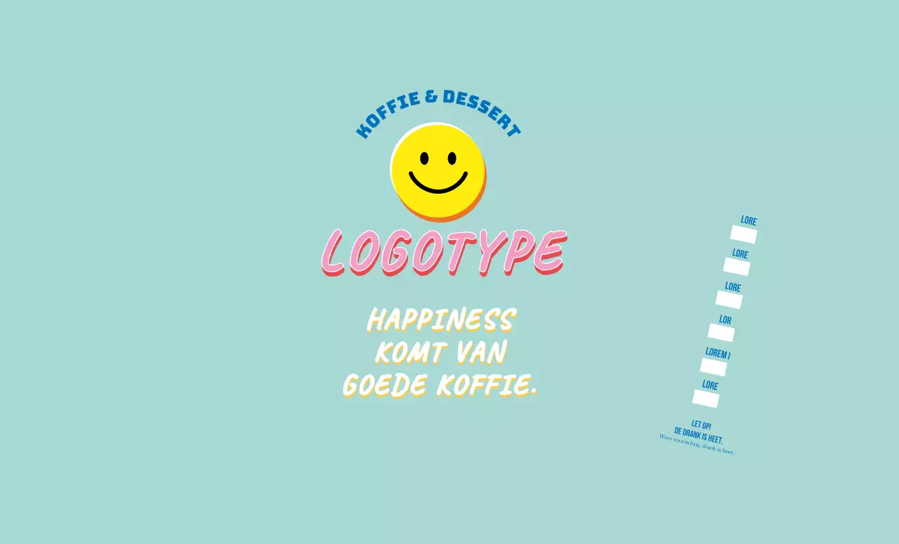 Blauw Schattig Illustratie Cafe