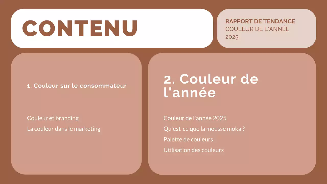 document de rapport sur les tendances modernes brunes
