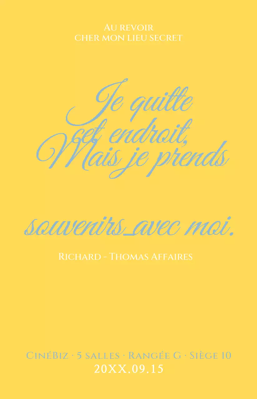 Affiches de films mettant en exergue des citations de films émotionnels dans des couleurs sourdes