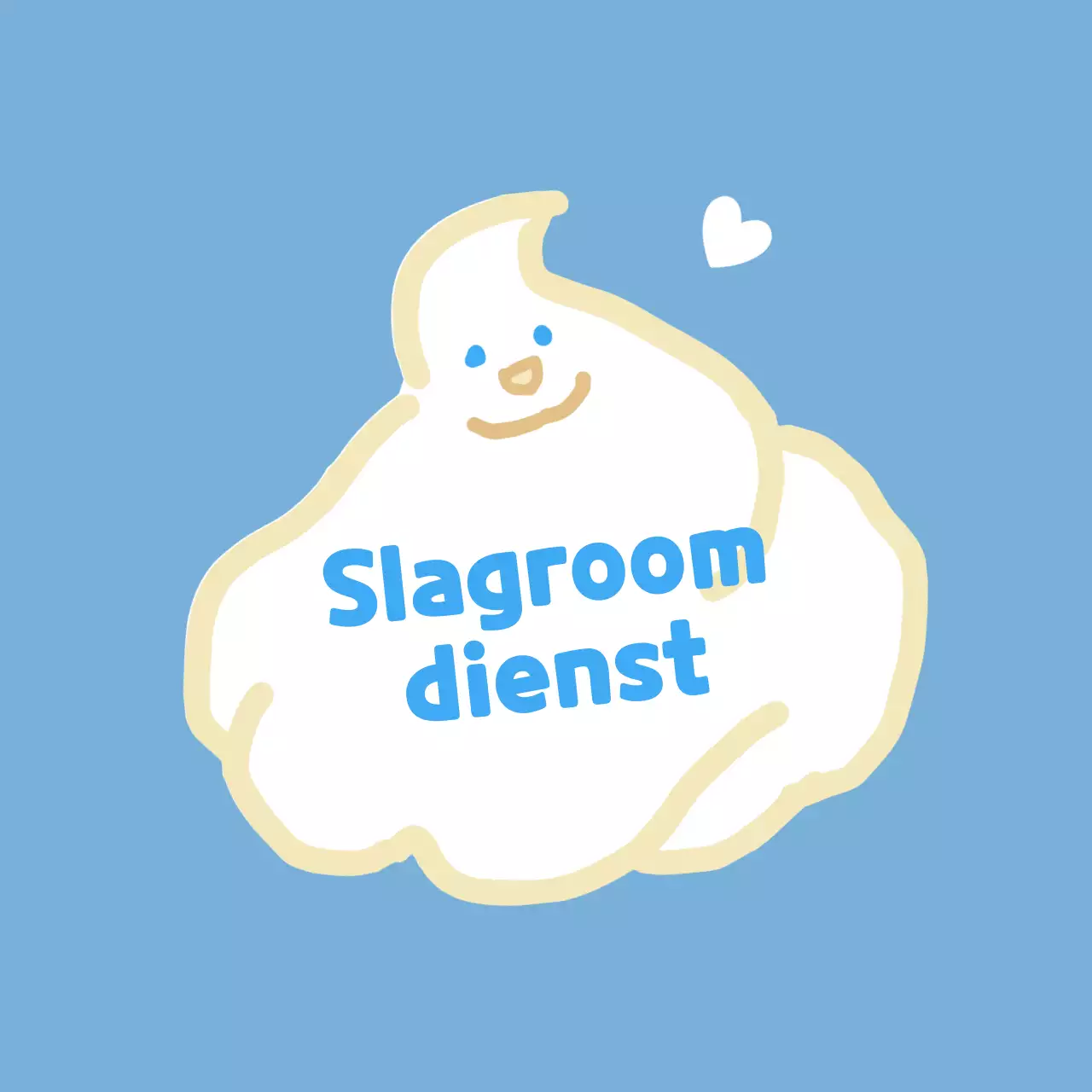 Een schattige illustratie van lichtblauwe slagroom