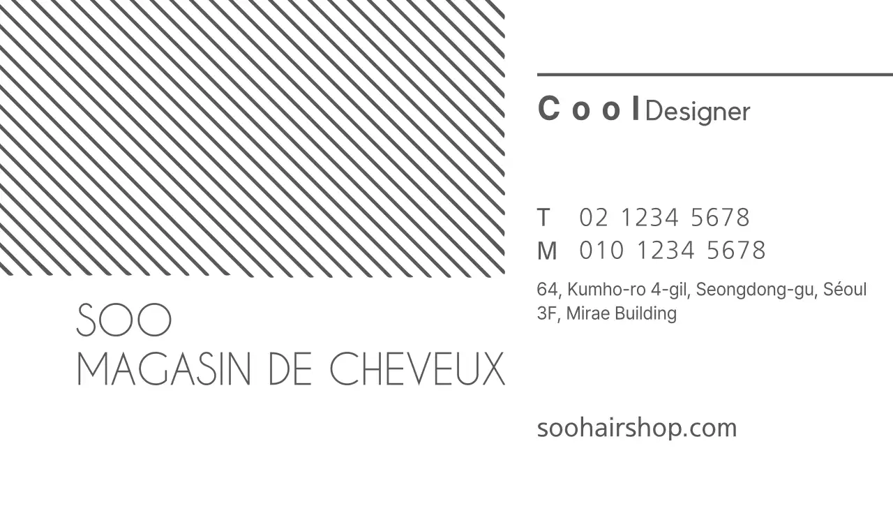 Cartes de visite de coiffure à l'avance