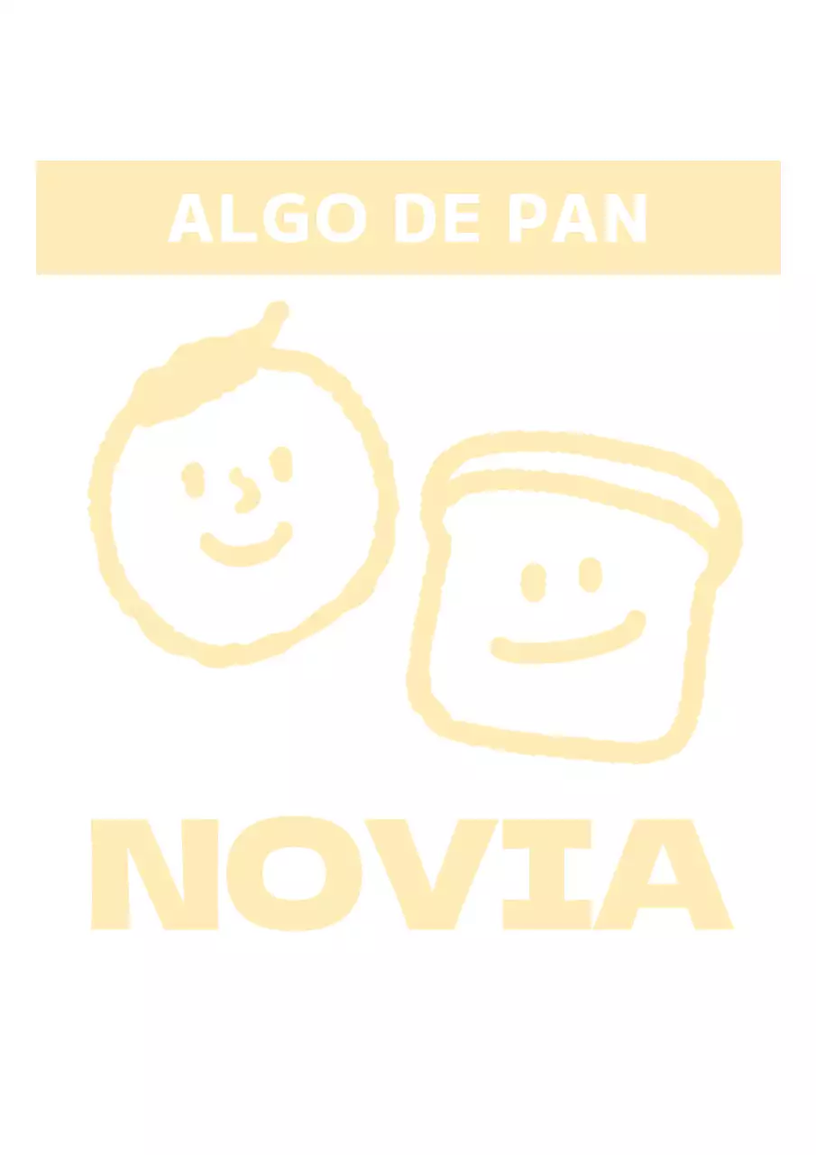 Diseño limpio de panadería con un simpático humano amarillo y una ilustración de pan.