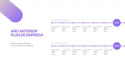 Línea de tiempo limpia con degradado púrpura