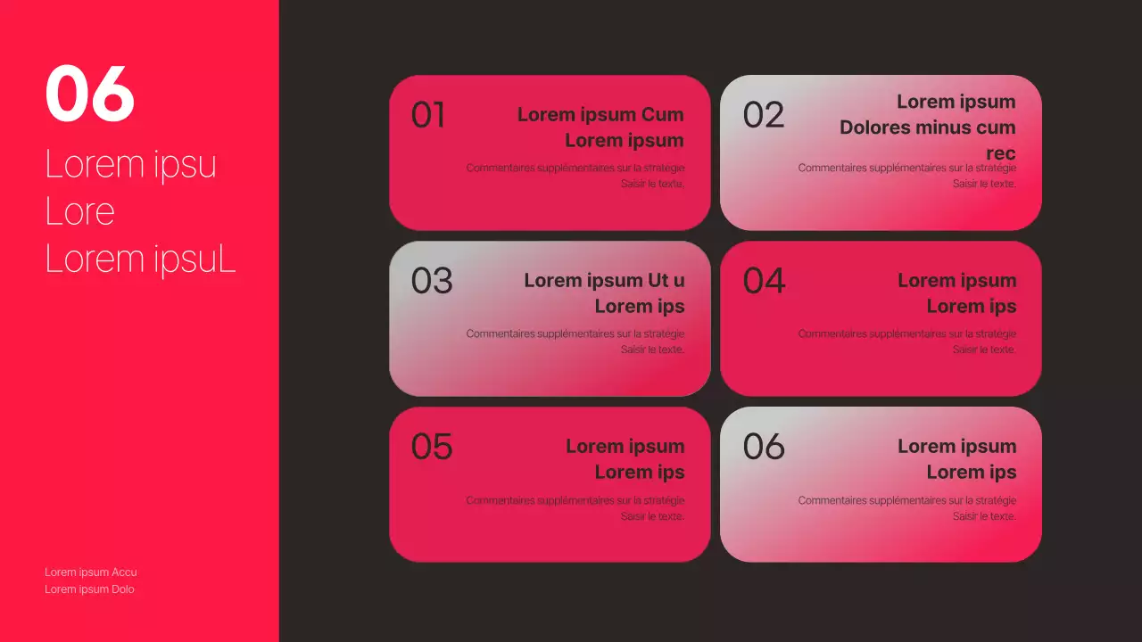 Thème de stratégie de marque personnelle avec fond noir et accents rose vif