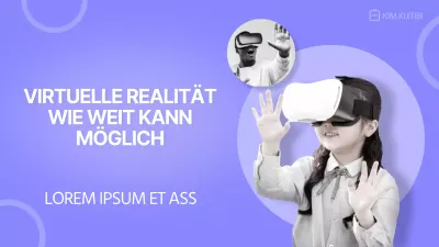 YouTube-Miniaturansicht eines Mädchens in der virtuellen Realität mit lila Hintergrund sauberes Bild