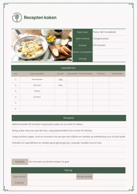 Groene en beige pastarecepten